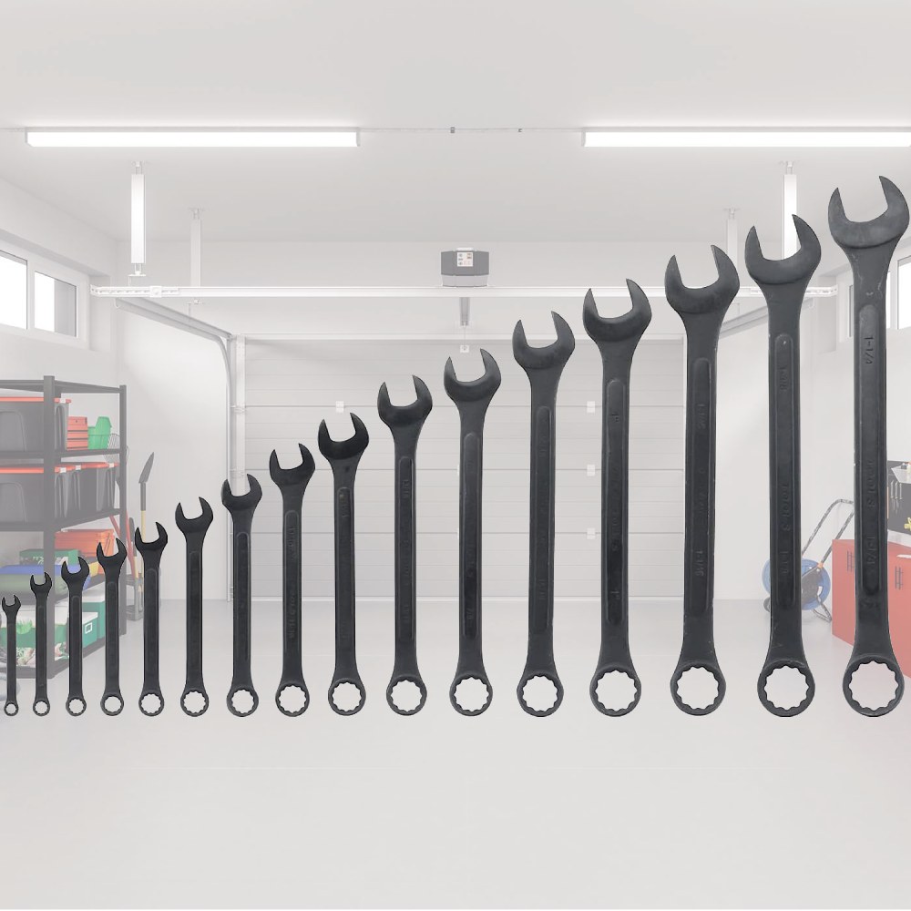 Industrial hand tools including wrenches and drivers